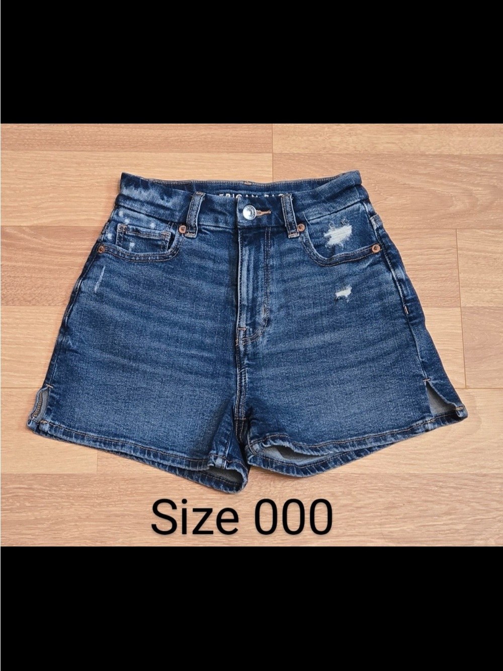 American Eagle Outfitters Dark Blue High-Rise Denim Shorts